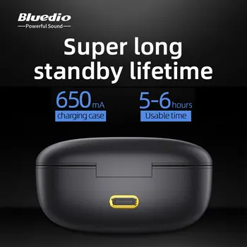 Original Bluedio Partikel TWS Trådløse Bluetooth-Hovedtelefoner 5.0 Øretelefoner Bas Vandtæt Headset Sport Opladning Med Mikrofon 5