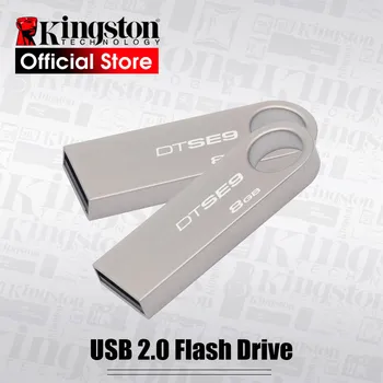Original Kingston USB-Flash-Drev Nøgler 32GB USB 2.0-Pen-Drev 16GB Metal Materiale DTSE9H Flash USB-Stick 2