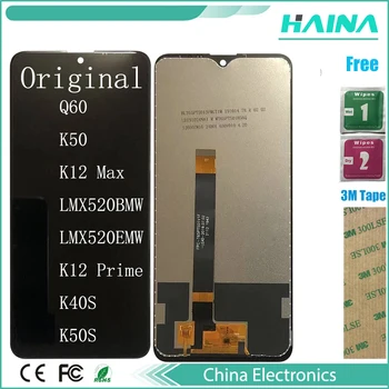 Original Kvalitet Til LG Q60 K50 K12 Antal LMX520BMW LMX520EMW K12 Prime K40S K50S LCD Display+Touch Skærm Med Ramme Digitizer