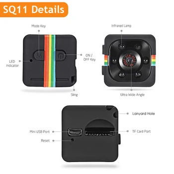 Original Mini DV Kamera SQ11 SQ12 Camaras WiFi SQ13 Espia Full HD-Night Vision Video Optager Handling Krop Cam Microcamera 5