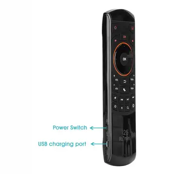Original Rii mini-i25 2,4 GHz Air Mouse Fjernbetjening med engelsk Tastatur til PC, Smart TV, Android TV BOX HTPC IPTV Ild TV