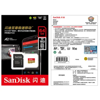 Original SanDisk Micro SD-64gb Carte sd-32gb tarjeta kaart Cartao de Memoria TF Hukommelseskort 256 gb 128gb microsdh microsd-64 gb 3