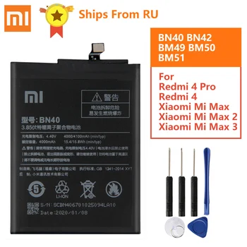 Originale Batteri BN40 BN42 BM49 BM50 BM51 For Xiaomi Redmi 4 Pro Prime 3G-32G RAM ROM-Udgaven Redrice 4 Redmi4 Mi Antal Max2 Max3 4