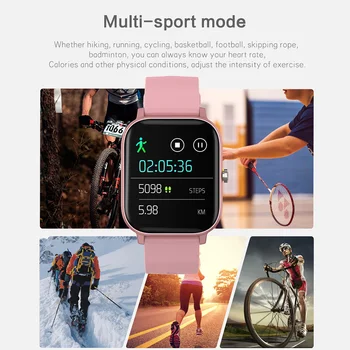 P8 Pro Smart Ur Til Mænd Kvinder 1,4 Tommer Fuld Touch Screen puls, Blodtryk Overvåge Fitness Armbånd Til iOS Android 3