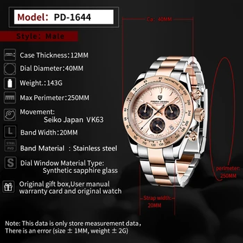 PAGANI DESIGN Automatisk mænd ser 2020 nye guld kvarts armbåndsur top luksus sport mode chronograph Japan VK63 Reloj Hombres 8367