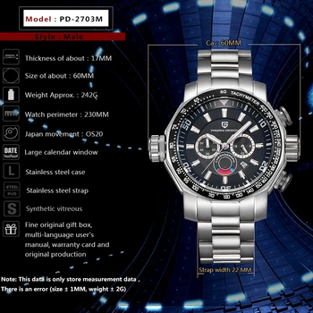 PAGANI DESIGN Mænds ure kvarts business armbåndsur mænd luksus fuld stål chronograph store dial sport watch mode mænd 2020 0