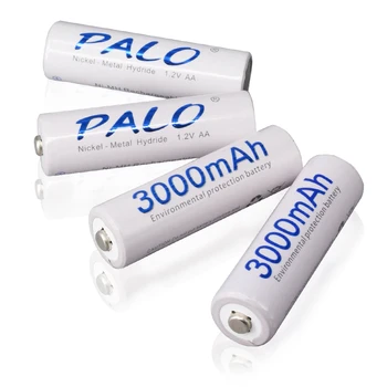 PALO 4-12pcs AA genopladelige batteri AA 3000mah 1,2 V AA batteri til kamera+aa aaa batteri oplader til 9V batteri oplader LED-display 5