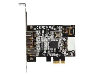 PCI Express 3 Port 1394B Firewire & 1394A-PCIe 1.1 x1-Kort TI XIO2213B Chipset 0