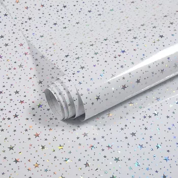 Pearl White DIY Dekorativ Folie PVC selvklæbende Tapet, Møbler Renovering Klistermærker Køkken Kabinet Vandtæt Væg papir