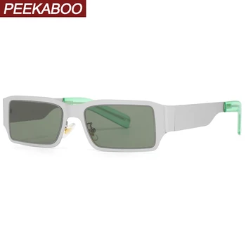 Peekaboo rustfrit stål firkantet ramme solbriller til mænd uv400 sommeren mandlige sol briller vintage kvinder 2021 metal af høj kvalitet 4