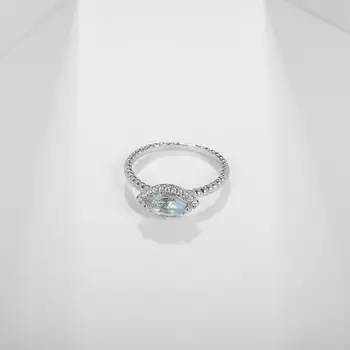 PERLE ' S BALLET Naturlige Safir Topas Ametyst Ædelsten Ring Smykker Klassiske 925 Sterling Sølv Marquise halo Ringe Til Kvinder 2