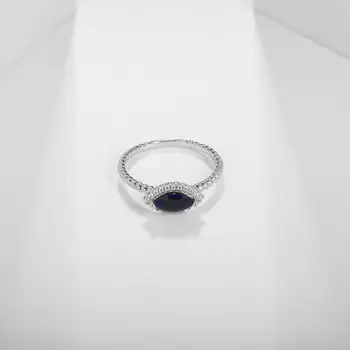 PERLE ' S BALLET Naturlige Safir Topas Ametyst Ædelsten Ring Smykker Klassiske 925 Sterling Sølv Marquise halo Ringe Til Kvinder 5