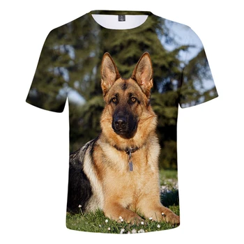 Personlighed t-shirt 3D-Print tyske Shepherd T-shirt Mænd/Kvinder Sød Hund Tøj Ung Sommer Mode tyske Shepherd T-shirt 1