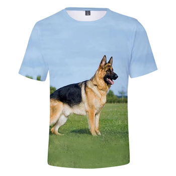 Personlighed t-shirt 3D-Print tyske Shepherd T-shirt Mænd/Kvinder Sød Hund Tøj Ung Sommer Mode tyske Shepherd T-shirt 5