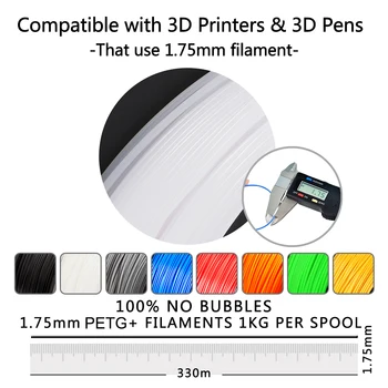 PETG Filament: en 3D-Printer 1.75 mm 1 KG/2.2 KG Sort Spole hurtigt shipping fuld farve nyt PETG Printeren Materiale til DIY gave udskriv