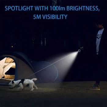 PETKIT Gå Shine Kæledyr Snor Dog Trækkraft Reb Med 2 Streamer Ringe Forlygte Spotlight Magnetisk Kontakt Opladning LED Nat Lys 1