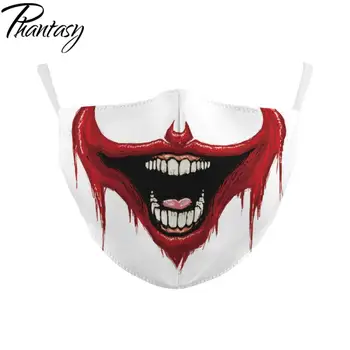 Phantasy Mode Genanvendelige Beskyttende Anti Støv ansigtsmaske Genanvendelige Munden-dæmpe Sjove Tegneserie Udskrivning Unisex Halvdelen Munden Maske 3