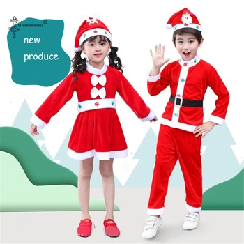 Pige Jule Outfit Sæt Tøj Drenge Kjoler, Der Passer Performance Tøj Christmas Santa Claus Kids Costumes Vinter Kostumer 1