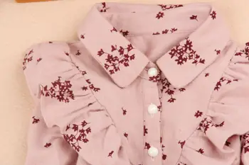 Piger bluser 2019 Efteråret kids tøj til børn tøj skole pige flæse bluse med blomster print bomuld barn shirt i 2-16Y 0