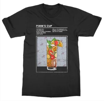 Pimm ' s Cup T-Shirt Blandet Drink, Cocktail af Alkohol Bartender Sprut Happy Hour Skudt I 2019, Mode Toppe StreetWear t-shirt ensfarvet 0