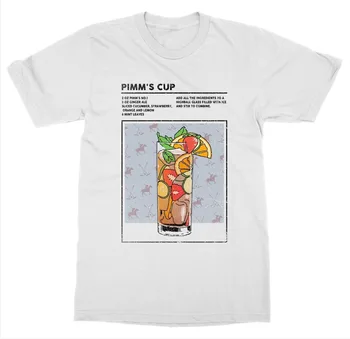 Pimm ' s Cup T-Shirt Blandet Drink, Cocktail af Alkohol Bartender Sprut Happy Hour Skudt I 2019, Mode Toppe StreetWear t-shirt ensfarvet 1