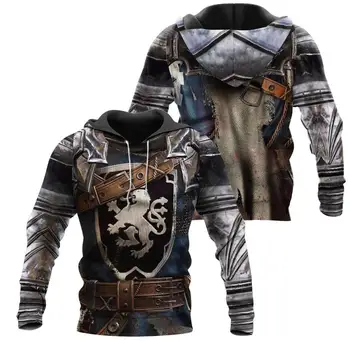 PLstar Kosmos Alle Over Trykt Knights Templar 3d-hoodies/Sweatshirt Vinter efteråret sjove Harajuku Lange ærmer streetwear-26