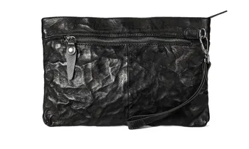 PNDME mode ægte læder syning mænds kobling taske retro design naturlige ægte koskind stor kapacitet teens kuvert taske 1