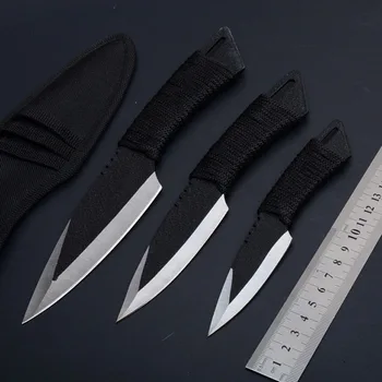Pocket Kniv Taktiske Fixed Blade Knife Overlevelse Udendørs Jagt Camping Knive Kniv værktøjer + Skede 3 stk/sæt