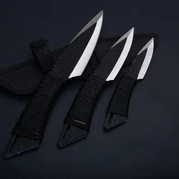 Pocket Kniv Taktiske Fixed Blade Knife Overlevelse Udendørs Jagt Camping Knive Kniv værktøjer + Skede 3 stk/sæt 2