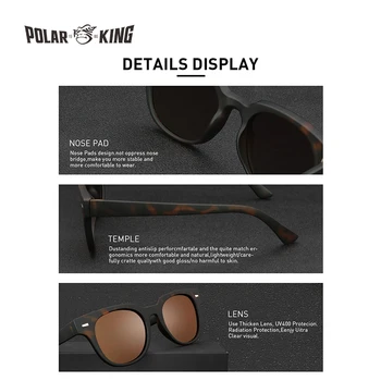 Polarking Vintage Oprindelige Design Solbriller Mænd Demi Gennemsigtig Stil Brillerne Høj Quailty Sol Briller Kørsel PL467 5
