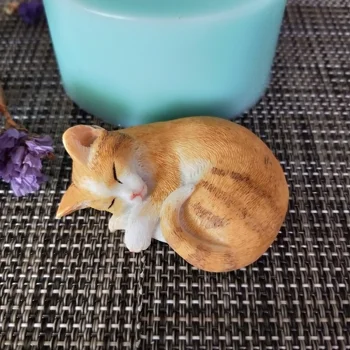 PRZY silikone 3D søde kat håndlavet sæbe kage dekoration lys silikone forme DIY kat skimmel 20950
