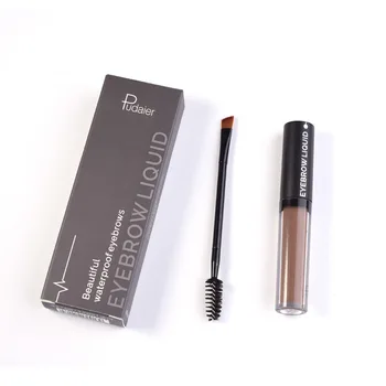 Pudaier 24 timer Waterproof Eyebrow Gel med Øjenbryn Brush，Make-Up Eyebrow Kit for Kvinder