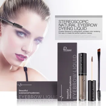 Pudaier 24 timer Waterproof Eyebrow Gel med Øjenbryn Brush，Make-Up Eyebrow Kit for Kvinder 2
