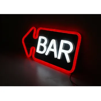 PVC BAR Neon Skilt LED Lys Håndlavet Visuel Kunst Bar Club Væg Lampe Belysning Neon Pærer Bord 48*25*3cm 5
