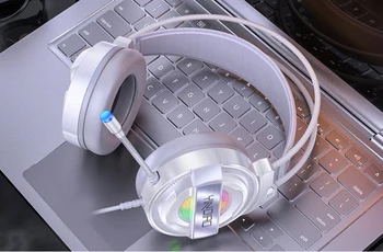 Q3 Professional Gaming Headset 7.1 lydspor, Farverig LED-Lys Med Mic Dobbelt 3,5 mm Interface Øretelefon Til Bærbare PC Gamer 5