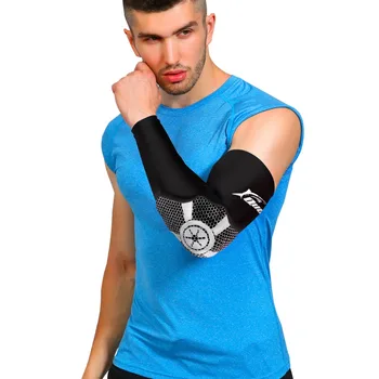Queshark Professionel Crashproof Basketball Volleyball Albue Puder Lange Arm Sleeve Sport Albue Støtte Tennis Albue Bandage