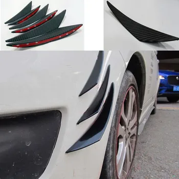 Racing design-HOT 6stk Carbon fiber Passer Forreste Kofanger Læbe Splitter Finner Krop Spoiler Canards Valence Hage