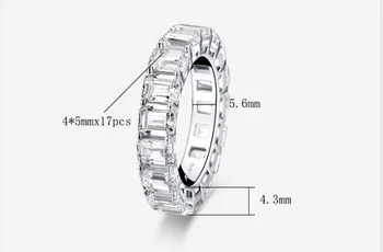 Radiant Cut 4*5 mm Lab-oprettet Diamant Ring bryllup forslag mærke skinner fine smykker 925 sterling sølv band 0