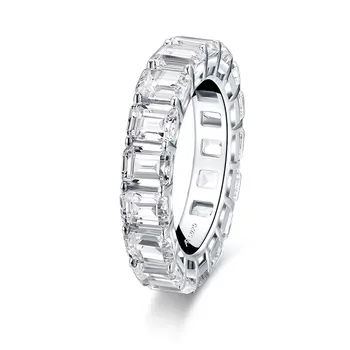 Radiant Cut 4*5 mm Lab-oprettet Diamant Ring bryllup forslag mærke skinner fine smykker 925 sterling sølv band 1