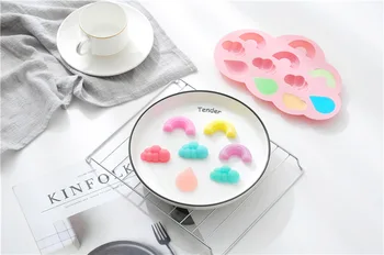 Rainbow cloud-Slip silikone kage bagning Chokolade, skimmel isblok Slik Pudding Is Skimmel DIY-skimmel 32686