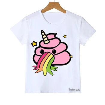 Rainbow Unicorn poop print tshirt piger drenge sjove unisex børnetøj i høj kvalitet t-shirt piger harajuku-shirt sommer toppe 3
