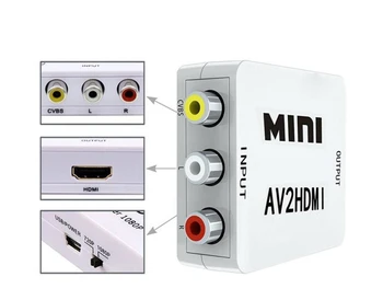 RCA-til-HDMI AV-til-HDMI 1080P AV2HDMI Mini HDMI til AV HDMI2AV Converte Signal Converter for TV-VHS-VIDEOBÅNDOPTAGER, DVD-Registreringer Chipsæt Vist 4