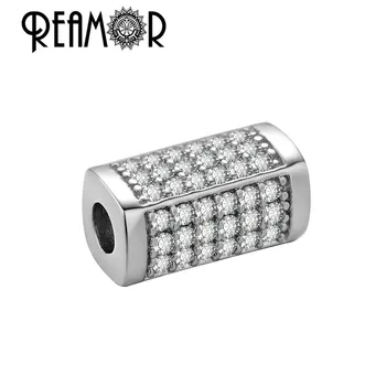 REAMOR Top Kvalitet DIY Metal Cylinder Perler Sort Micro Bane Zircon Spacer Perler til smykkefremstilling Beaded Armbånd Tilbehør 1251