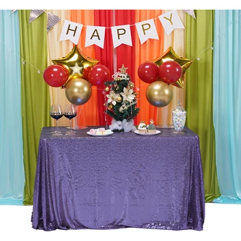 Rektangel Dug Til Bryllup, Fødselsdagsfest Lavendel Dug Home Decor Multi-Farve 0