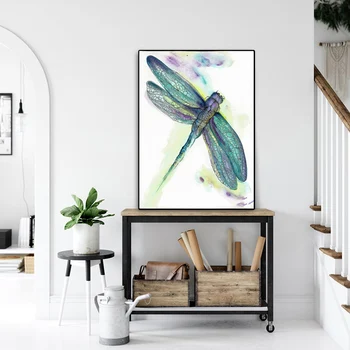 RELIABLI Plakater Og Prints Akvarel Dragonfly Kanvas at Male Billeder med Dyr, Væg Kunst Til stuen Dekorative Maleri 2122