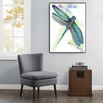 RELIABLI Plakater Og Prints Akvarel Dragonfly Kanvas at Male Billeder med Dyr, Væg Kunst Til stuen Dekorative Maleri 1