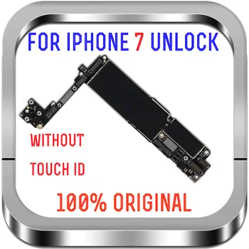 Ren iCloud Til iPhone 7 Bundkort Med Touch-ID Home-Knappen,32G 128G 256G Ulåst Logic board Guld Sort Hvid Bundkort 0