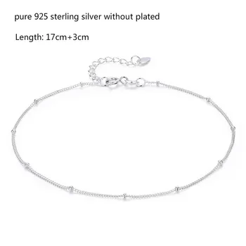 Ren Ægte 925 Sterling Sølv, Lille, Tynd Perler Bremse Kæde Armbånd til Kvinder, Piger Ven Smykker pulseras armbanden voor vrouwen 1