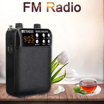 Retekess TR619 Megafon Bærbare 3W FM-Optagelse af Voice Forstærker Mikrofon til Læreren Taler Med Mp3-Afspiller, FM-Radio Optager 2