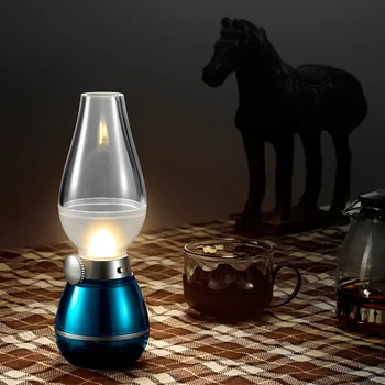Retro Stil USB-Genopladelige LED-Blæser Kontrol Lampe 0,4 W Justerbar Bærbare Night Light Bruser Lamper til Hjemmet, Camping, jeg 1
